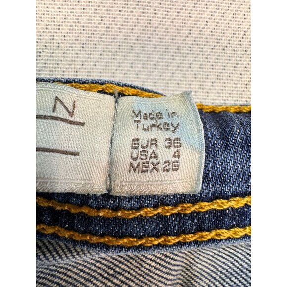 Zara Woman Premium Collection Aged Denim Jeans Size 4 Blue Distressed Look - Picture 3 of 11